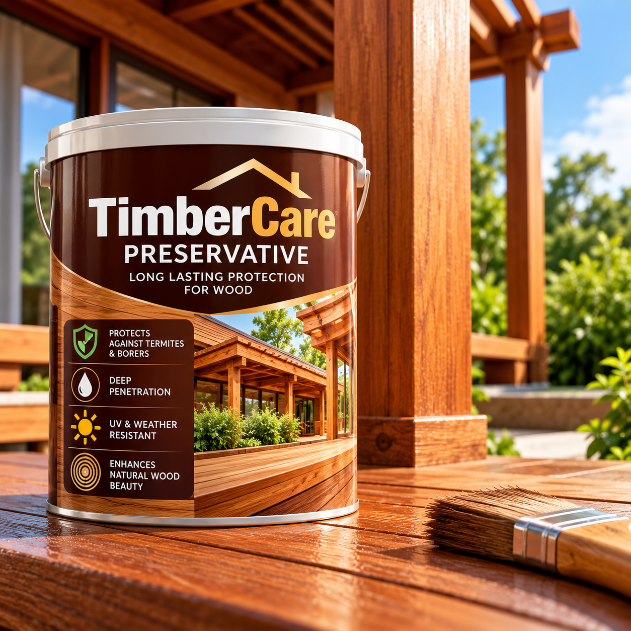 TimberCare Preservative 1 L Teak Brown